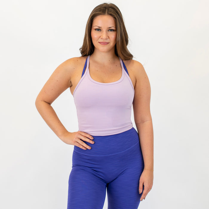 Lavender Lily Ribbed Crop Tank - Switch Up