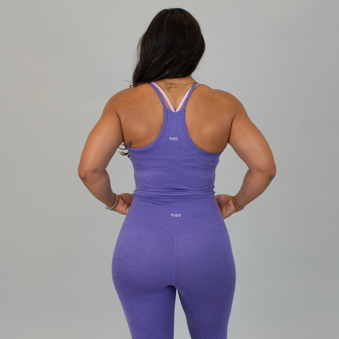 Heather Passion Flower Switch Up Crop Tank - Fitted by FLEO - 2
