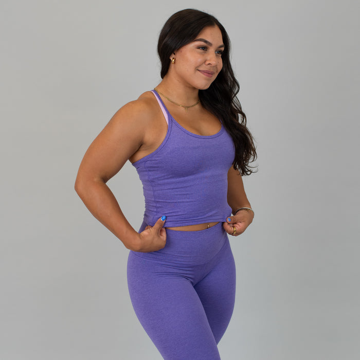 Heather Passion Flower Switch Up Crop Tank - Fitted by FLEO - 3