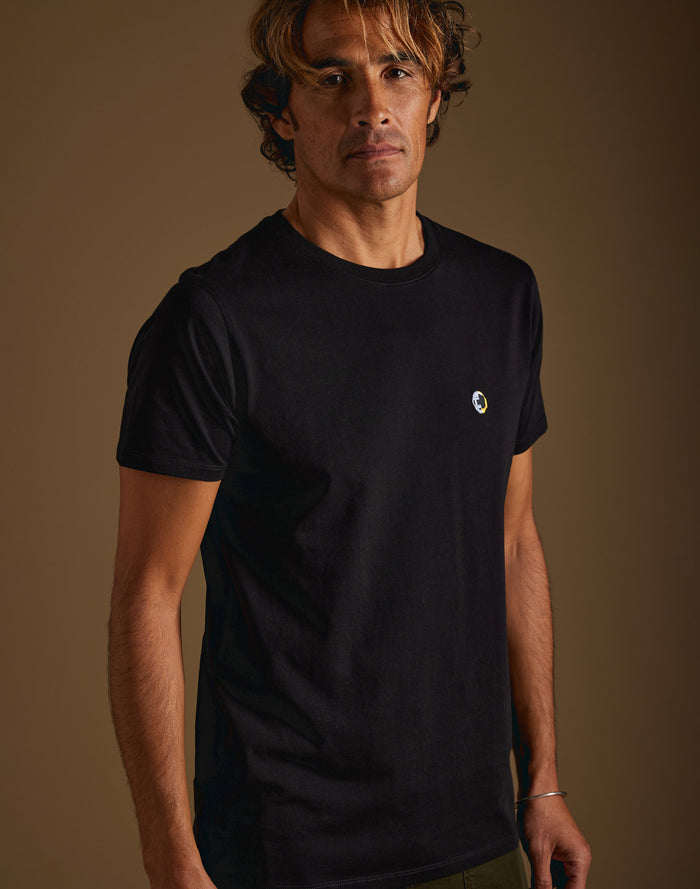 t-shirt patchlegendblack PULLIN en coton