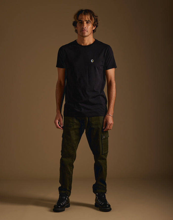 t-shirt patchlegendblack PULLIN en coton