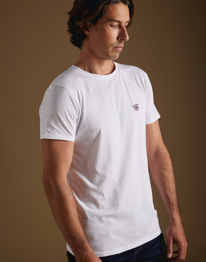 t-shirt patchmadpinkywhite PULLIN en coton