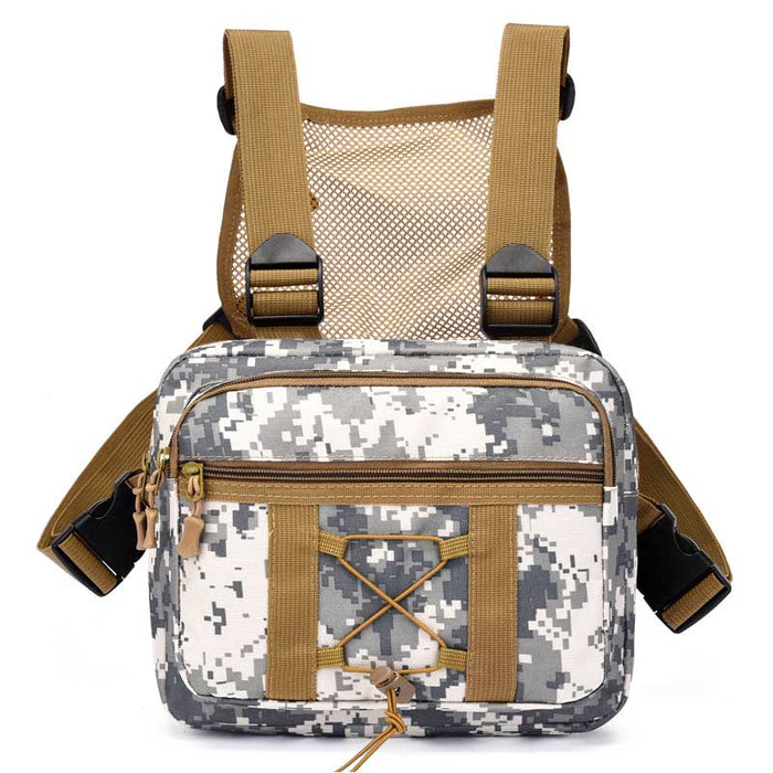 Tactical chest harness pocket