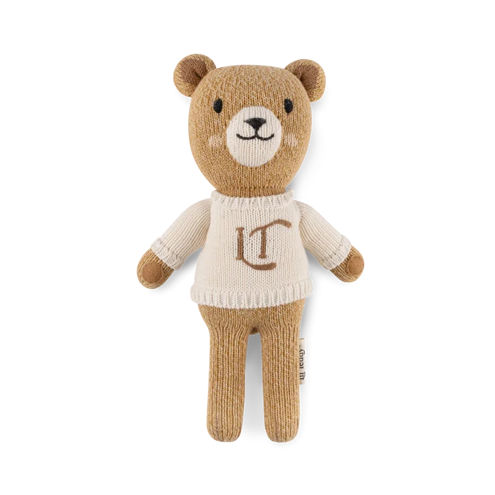 teddy lil teddy storybook with sweater - natural/ivory