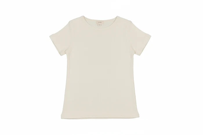tee s/s ribbed  - cream