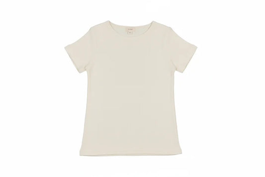 tee s/s ribbed  - cream