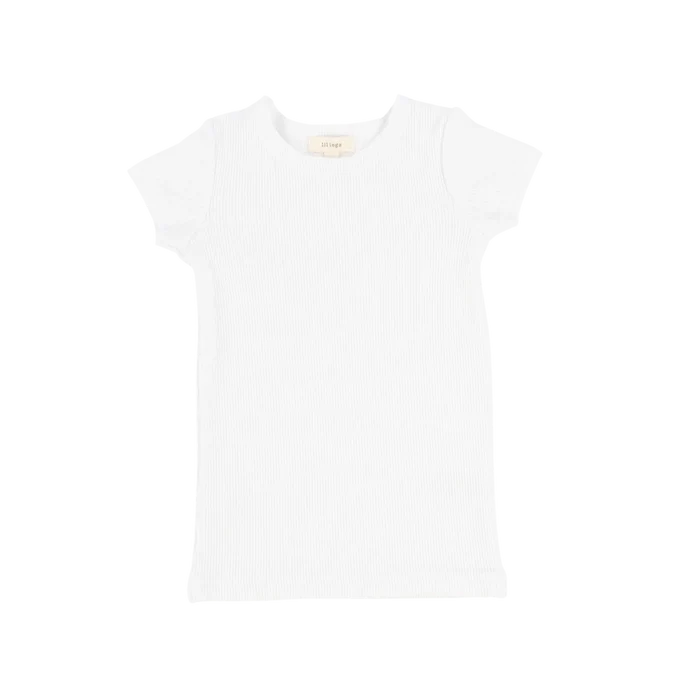 tee s/s ribbed  - pure white