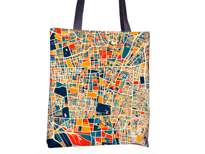 Tehran Map Tote Bag - Iran Map Tote Bag 15x15