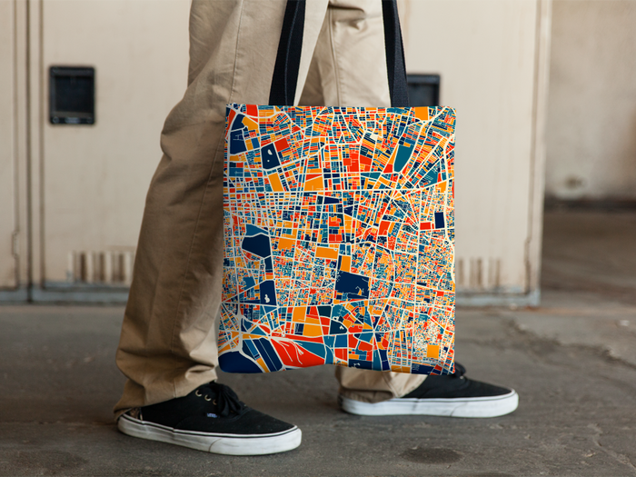 Tehran Map Tote Bag - Iran Map Tote Bag 15x15