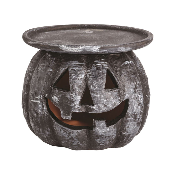 Terra Jack-O'-Lantern Pillar Candle Holder