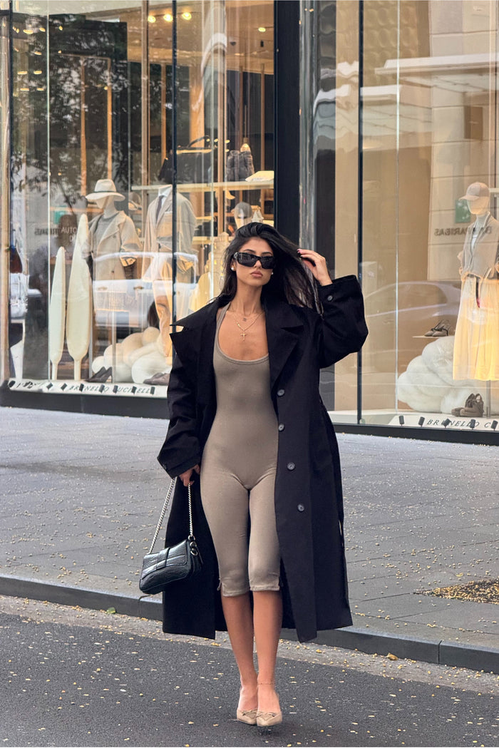The Arden Midi Trench Coat - Black