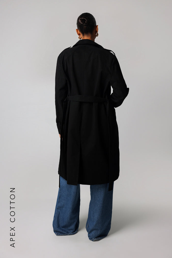 The Arden Midi Trench Coat - Black