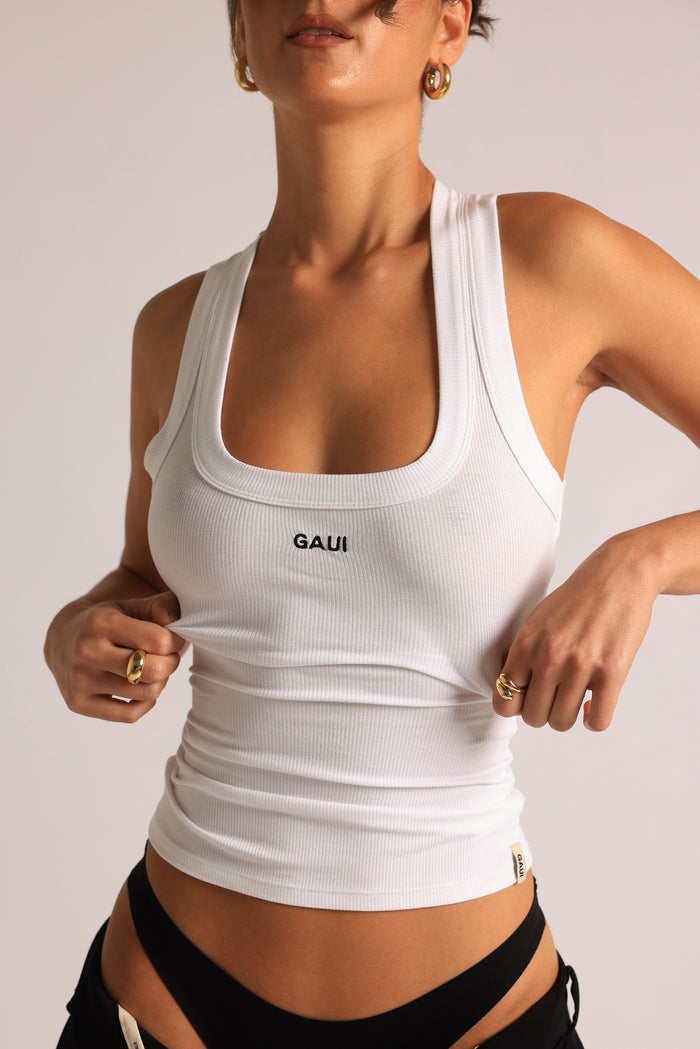 The Gaui T-Shape Tank Top - White
