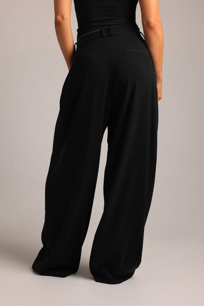 The Ivy Wide-Leg Trousers - Black