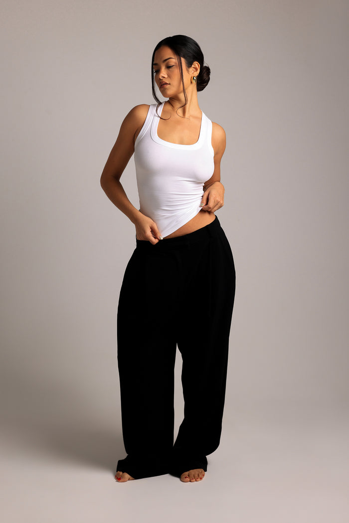 The Ivy Wide-Leg Trousers - Black