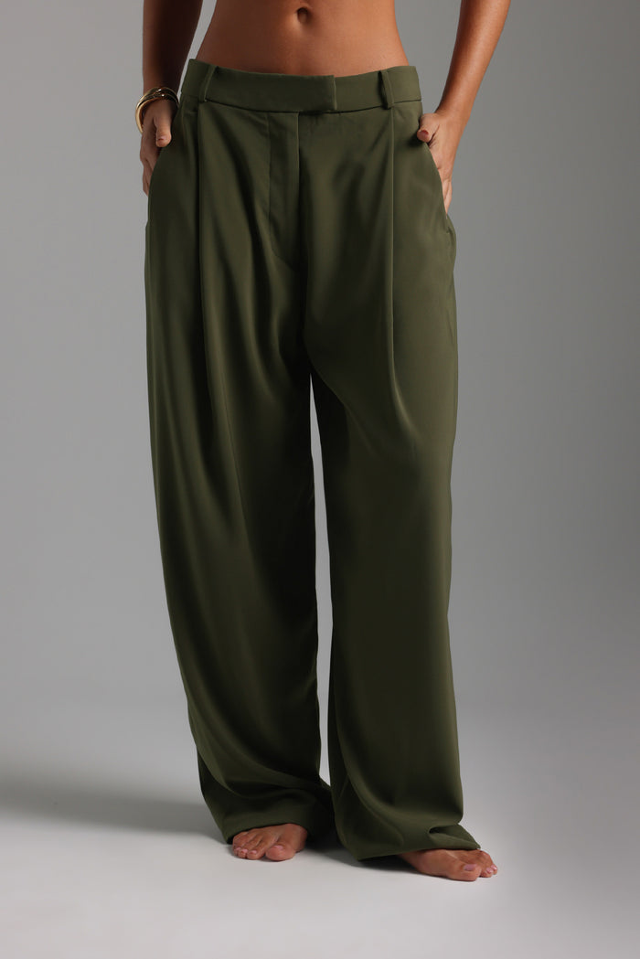The Ivy Wide-Leg Trousers - Cypress