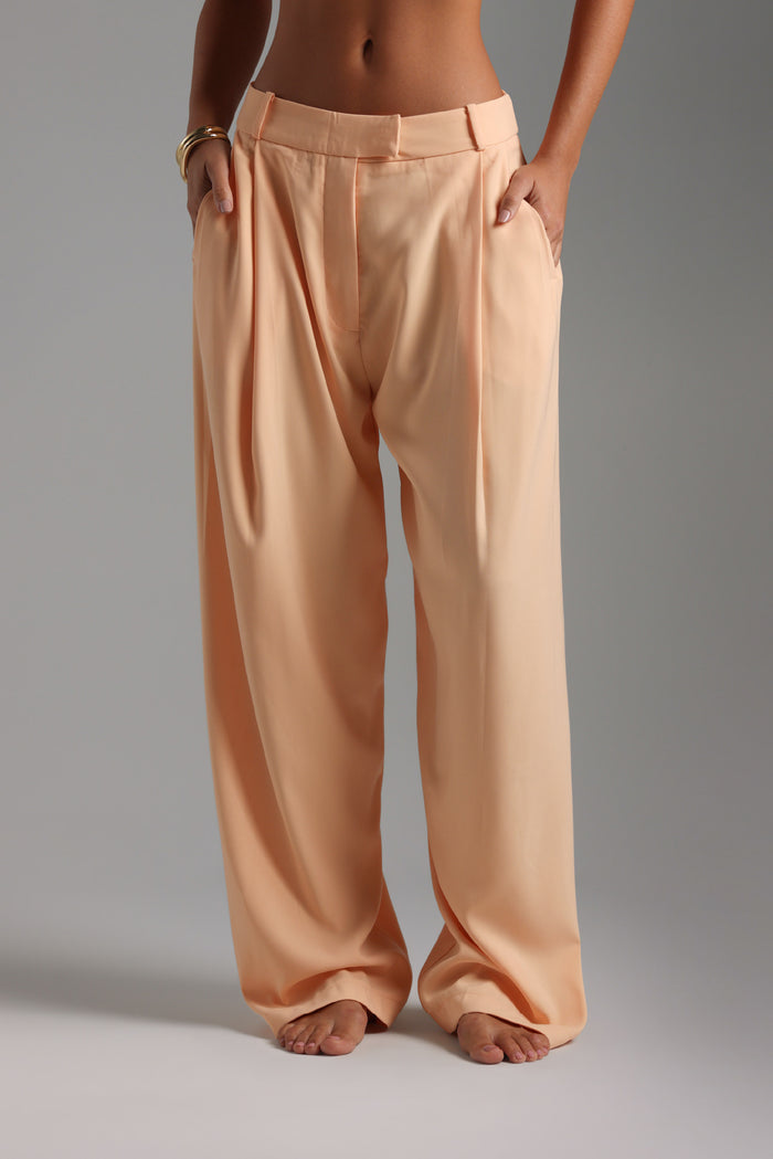 The Ivy Wide-Leg Trousers - Honeypeach