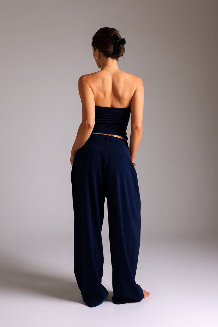 The Ivy Wide-Leg Trousers - True Navy