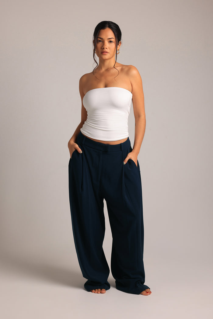 The Ivy Wide-Leg Trousers - True Navy