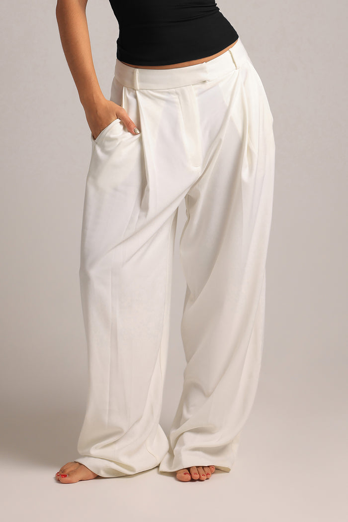 The Ivy Wide-Leg Trousers - White