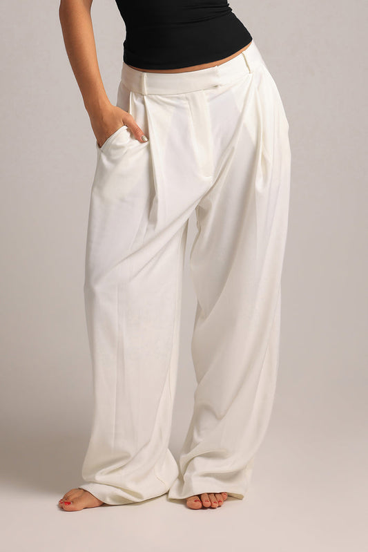 The Ivy Wide-Leg Trousers - White