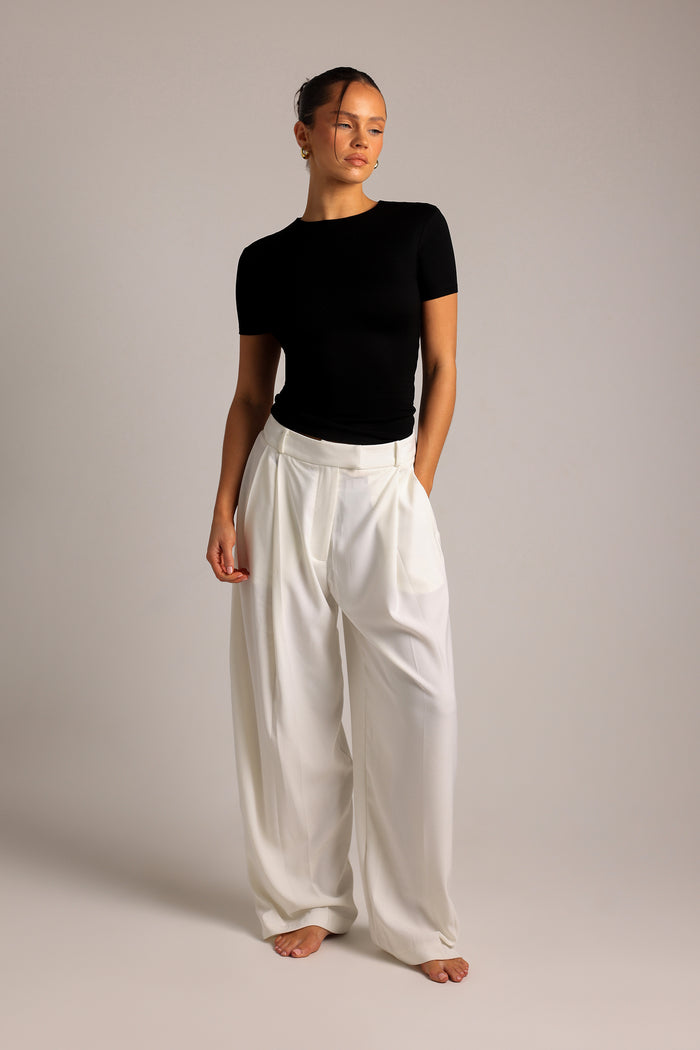 The Ivy Wide-Leg Trousers - White
