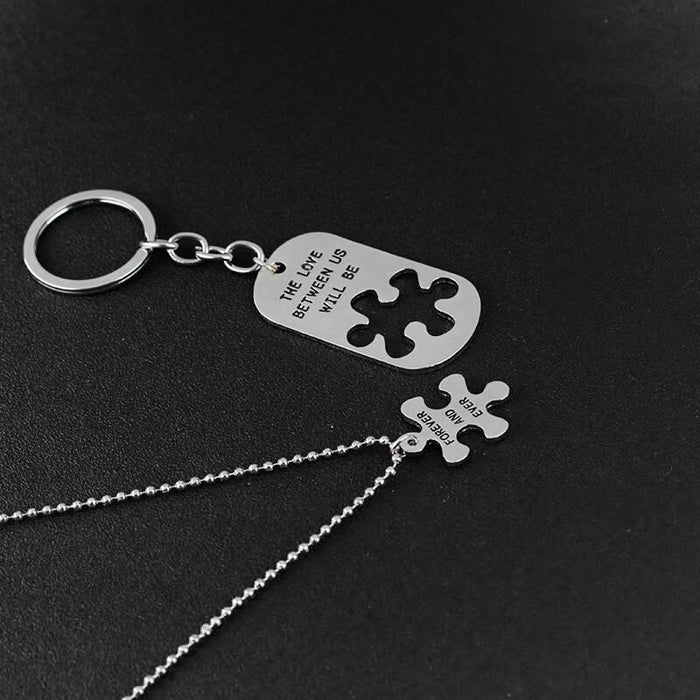 The Love Between Us Will Be Forever and Ever Puzzle Necklace