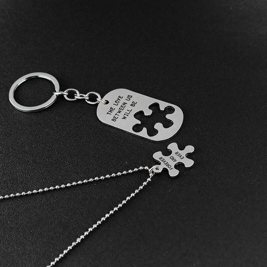 The Love Between Us Will Be Forever and Ever Puzzle Necklace