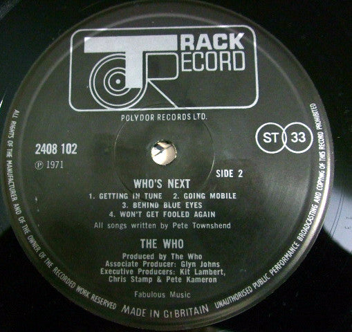 The Who - Who's Next (LP) [UK] 1974 RP (Very Good Plus (VG+))