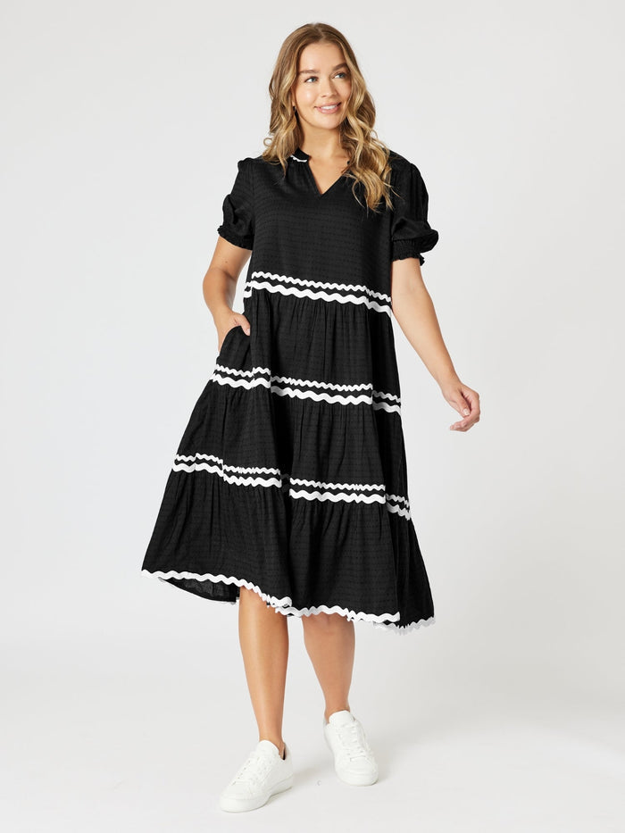 Threadz Ric Rac Black & White Dress