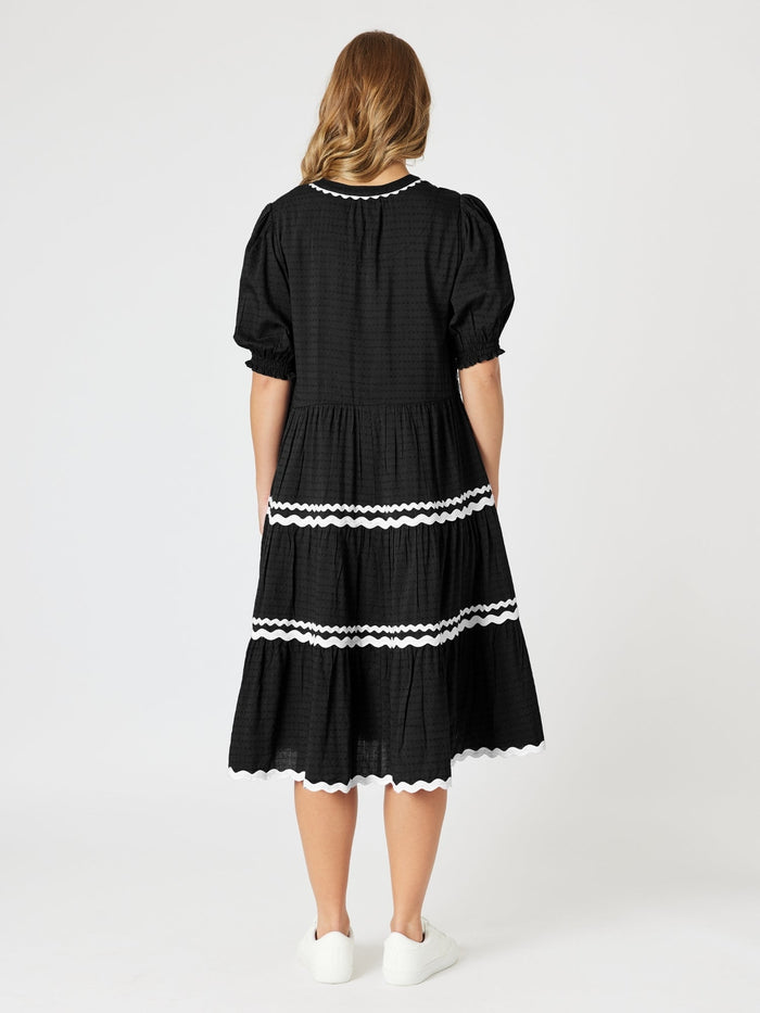 Threadz Ric Rac Black & White Dress