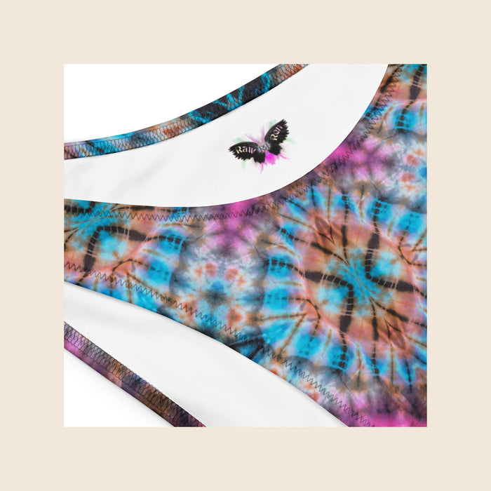 Tie Dye Blue and Pink Recycled Bandeau Bikini