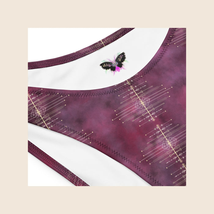 Tie Dye Purple Tribal Recycled Bandeau Bikini