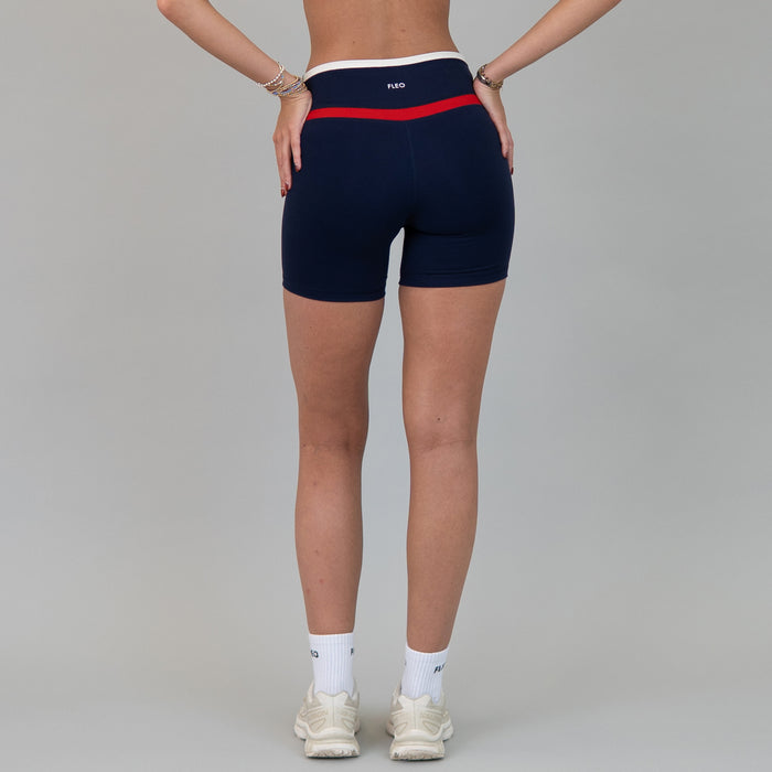 Classic Navy Multi Tier Short 6" - No Front Seam - High Rise by FLEO - 4