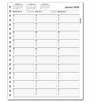 TIME12 TimeScan 1 Column Looseleaf Pages 15 Minute Intervals 8am-6pm