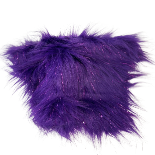 Purple Tinsel Sparkle Glitter Long Pile Shaggy Faux Fur Fabric - Fashion Fabrics LLC