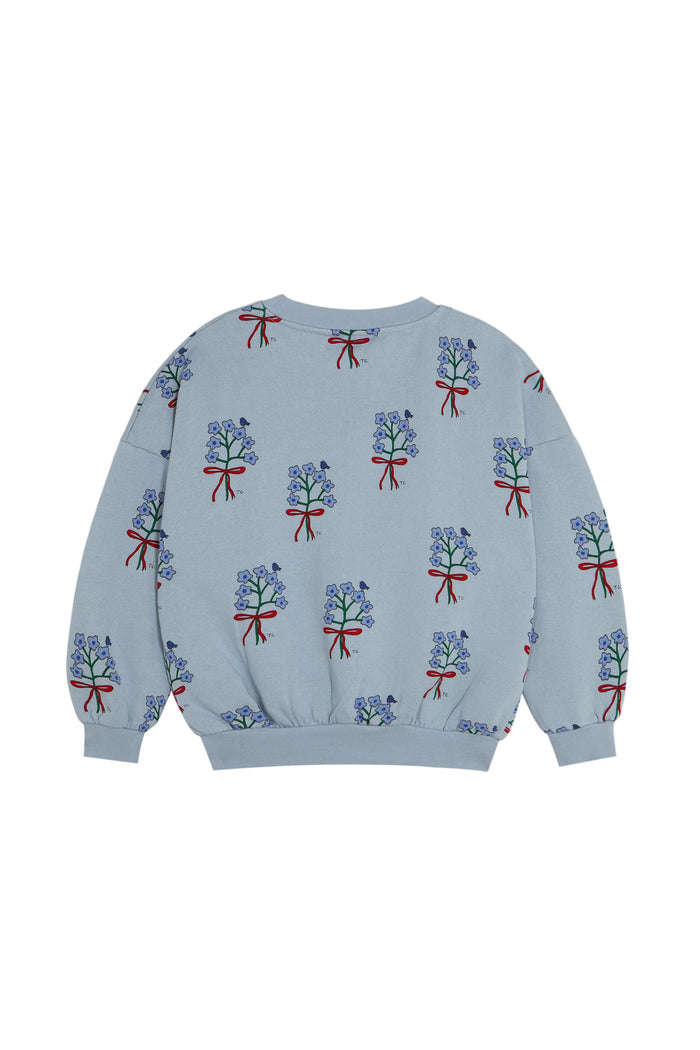 top l/s bouquet print sweatshirt - light blue