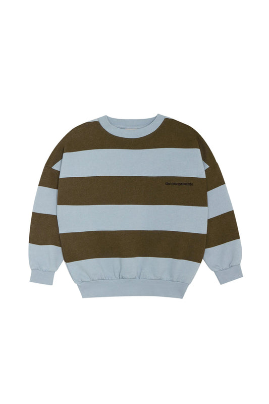 top l/s striped logo sweatshirt - green/light blue