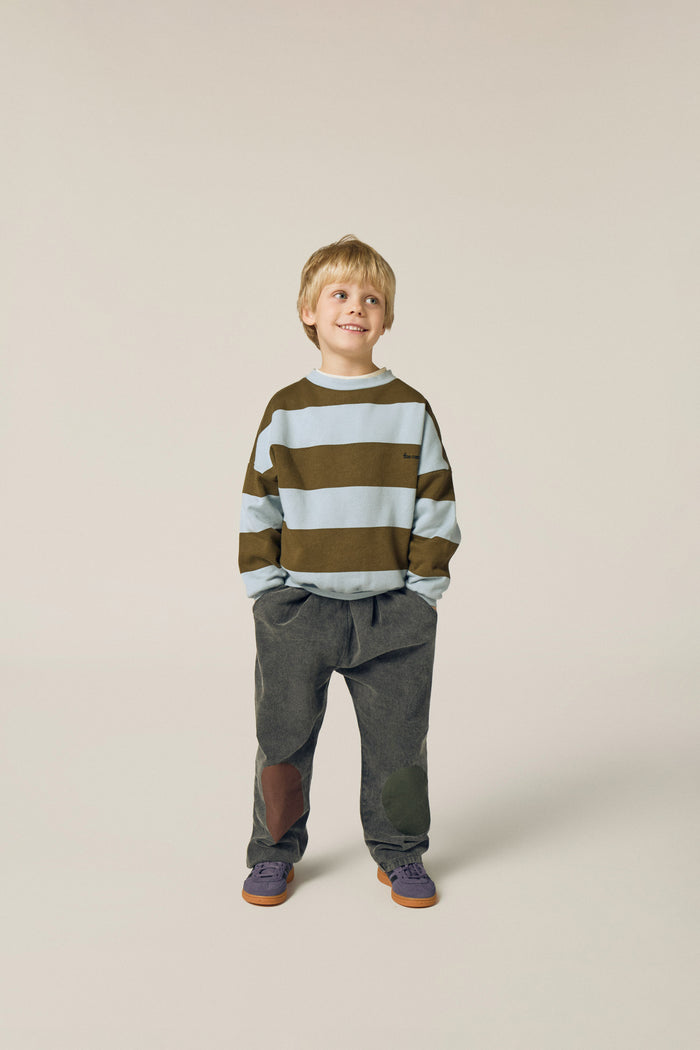 top l/s striped logo sweatshirt - green/light blue