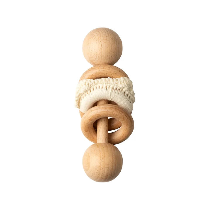 toy baby rattle w teddy - beige