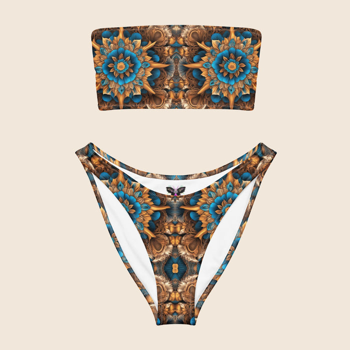 Trippy Pattern Recycled Bandeau Bikini