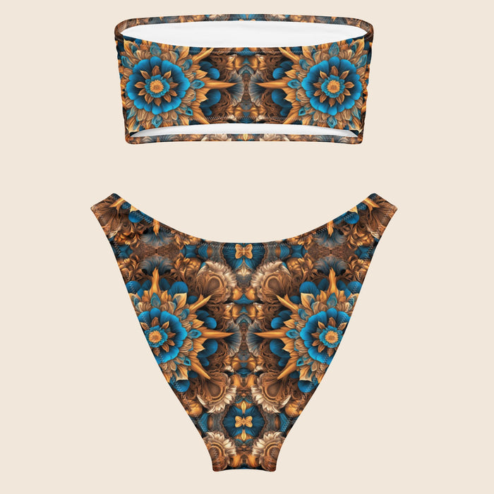 Trippy Pattern Recycled Bandeau Bikini