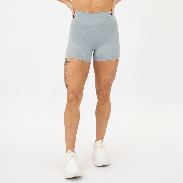 Heather Light Gray True High Short 4" - Higher Rise by FLEO - 1
