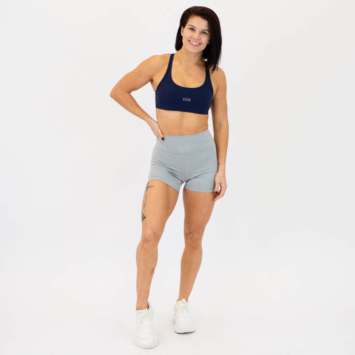 Heather Light Gray True High Short 4" - Higher Rise by FLEO - 3