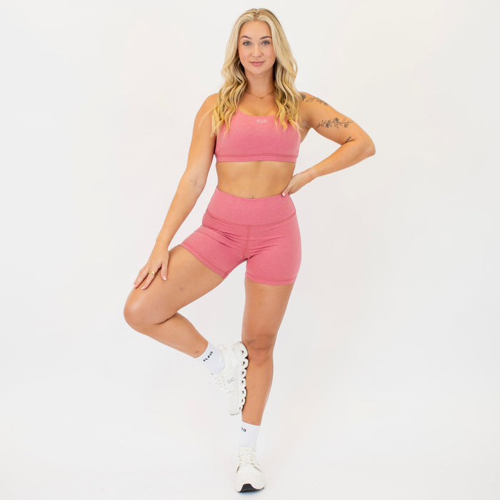 Heather Mauve Petal High Rise Spandex Shorts