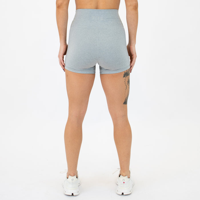 Heather Light Gray True High Short 4" - Higher Rise by FLEO - 6