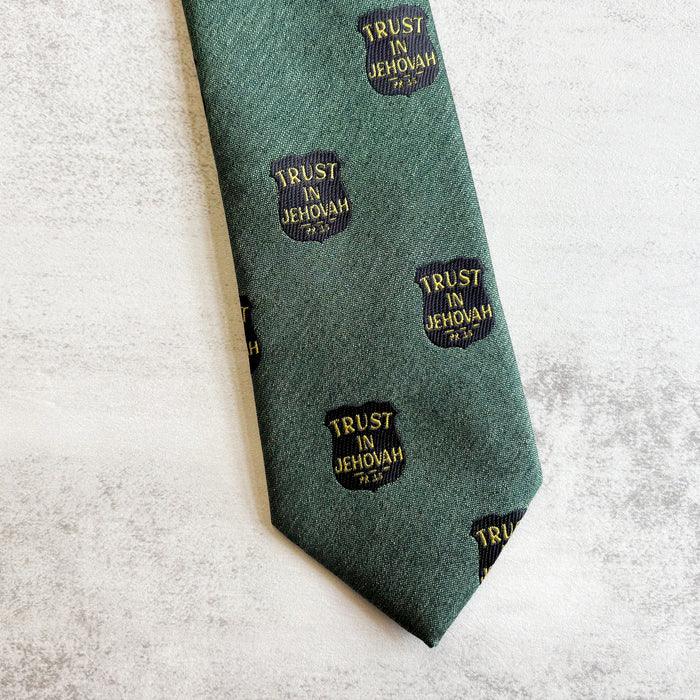 Trust in Jehovah- Dark Green Tie