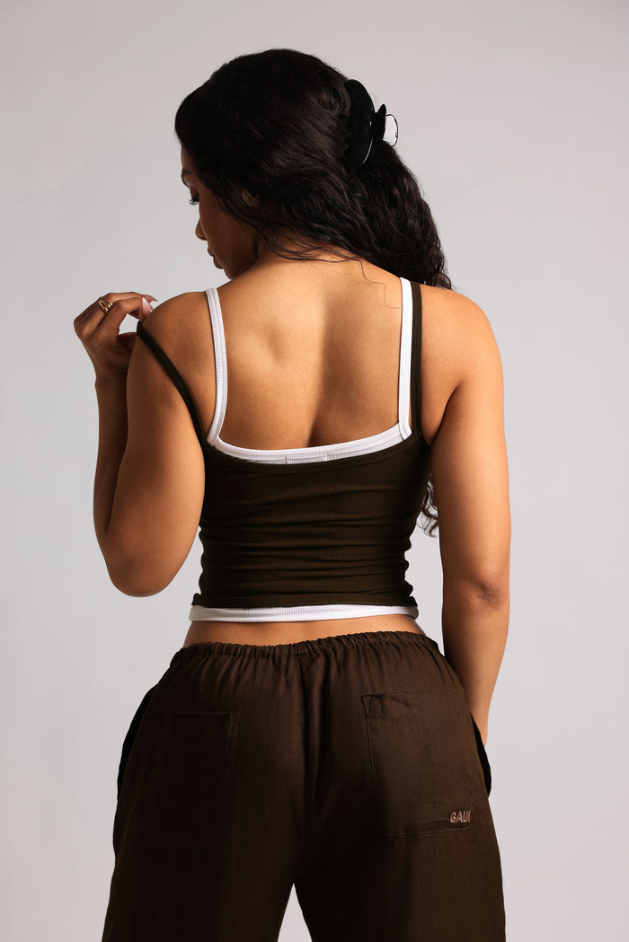 TwoTone Gaui Cami - Cocoa/White
