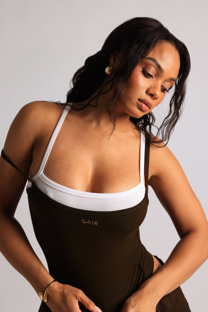 TwoTone Gaui Cami - Cocoa/White