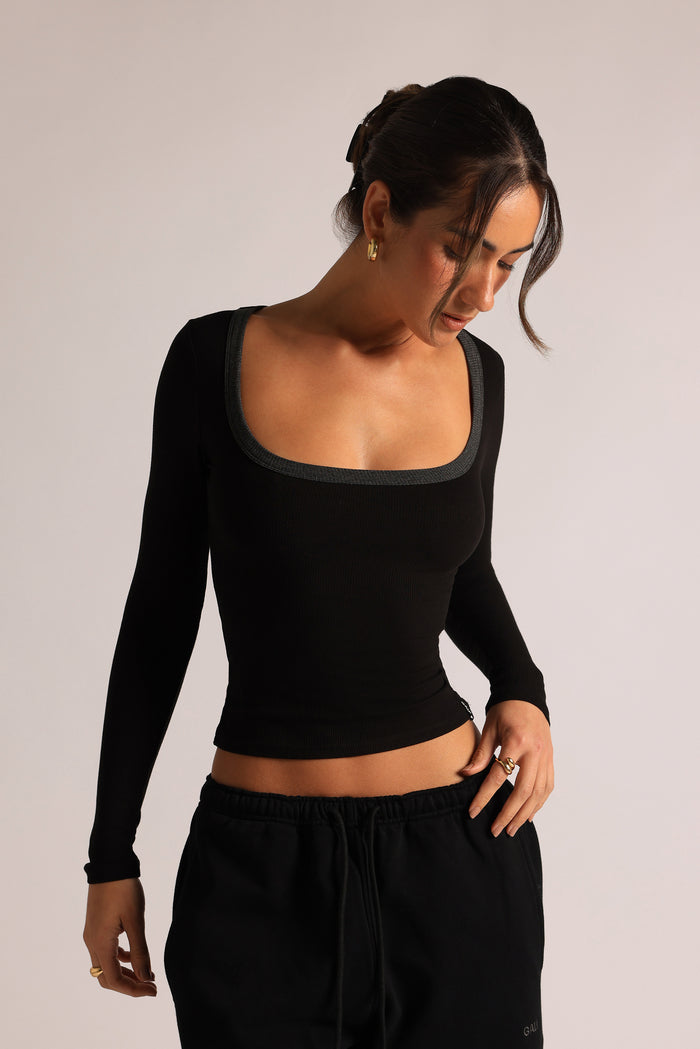 TwoTone Reframe Long Sleeve Top - Black